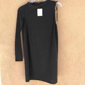 Black Zara one sleeve dress. Size Small. New!